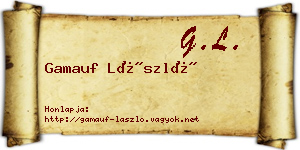 Gamauf László névjegykártya